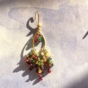 Indian-Inspired Gold and Sapphire Earrings